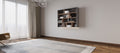 Open shelving with shelves and lighting