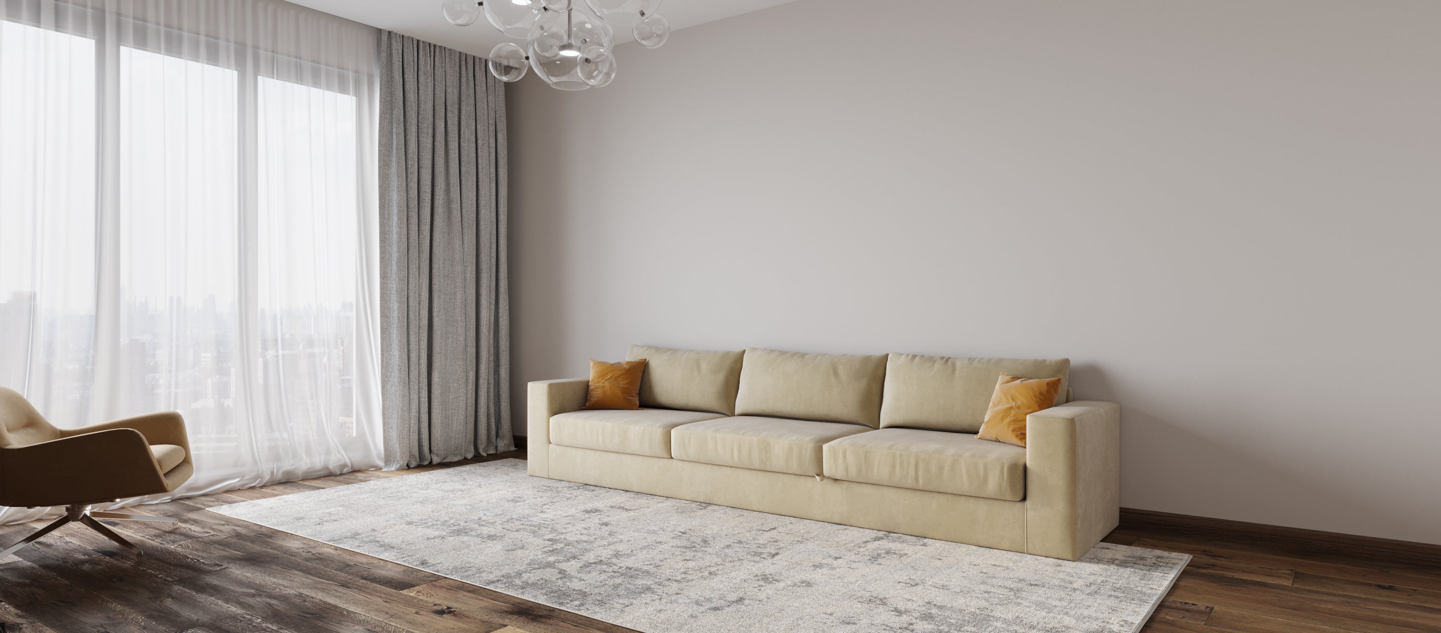 Long sofa with 200mm armrests for a convertible bed
