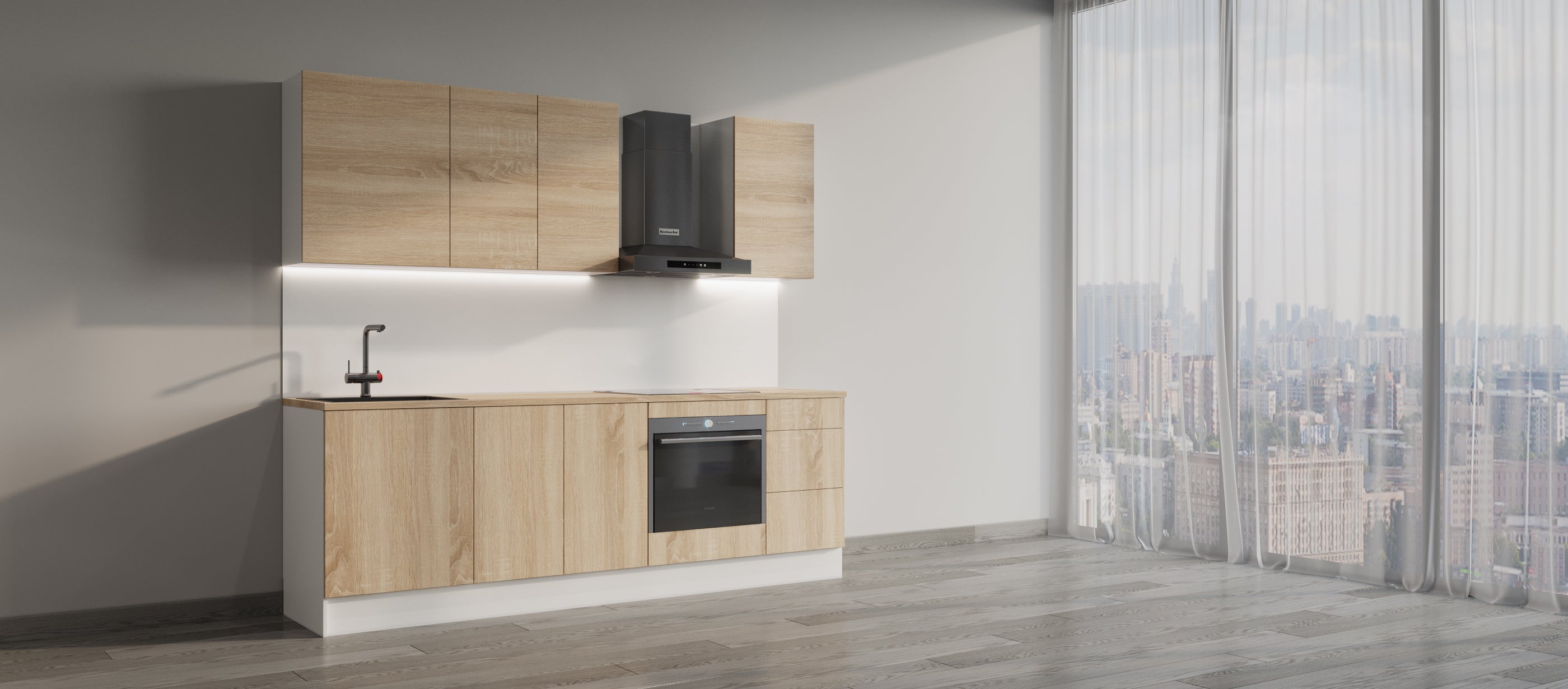 Kitchen Large Straight Transformer Kitchen