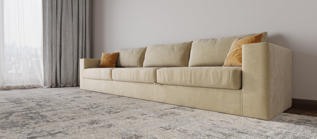 Long sofa with 200mm armrests for a convertible bed