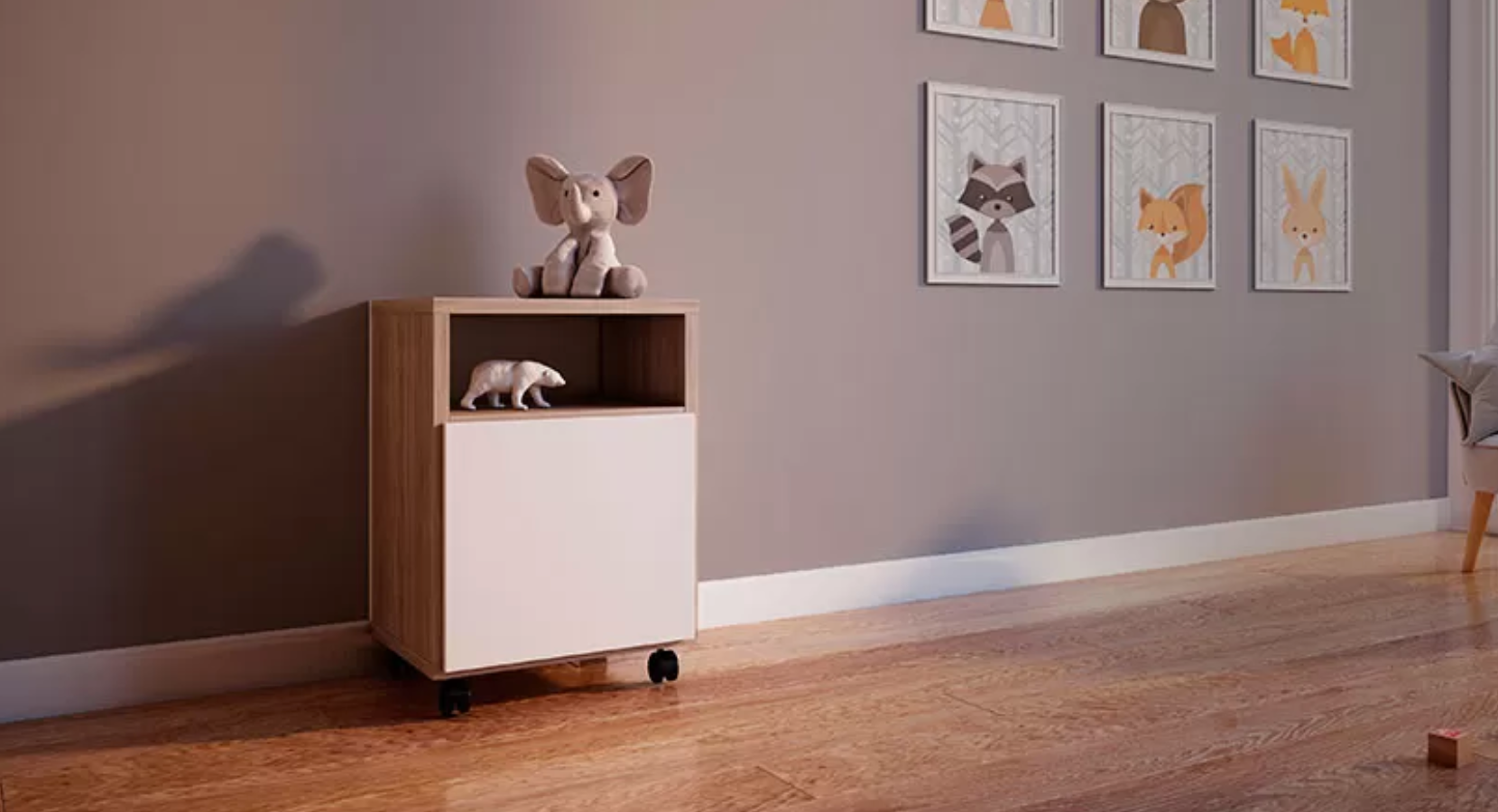 Sliding cabinet with an open shelf 45 cm