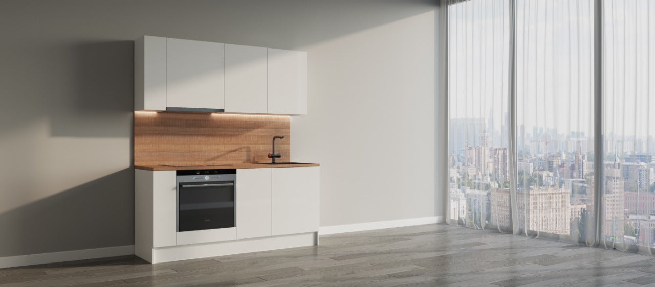 Kitchen small straight transformable kitchen