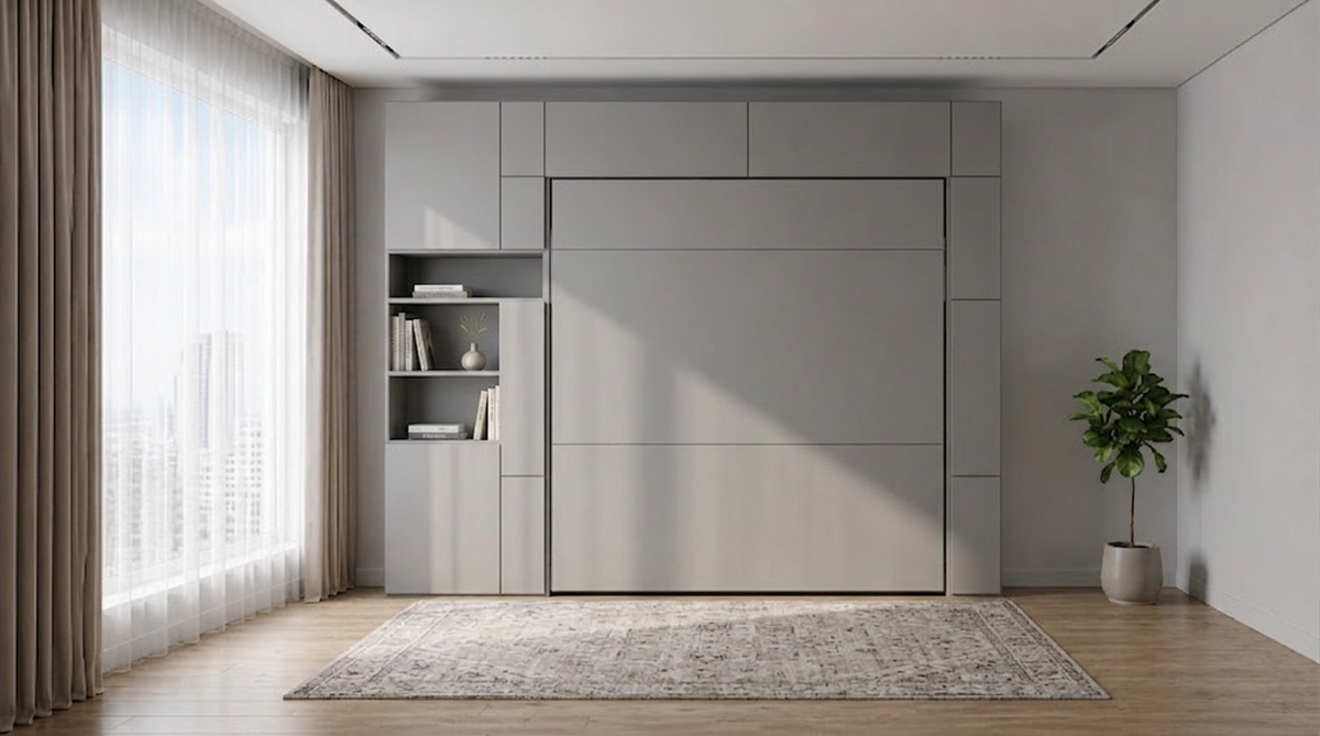Cloakroom system closed three-section